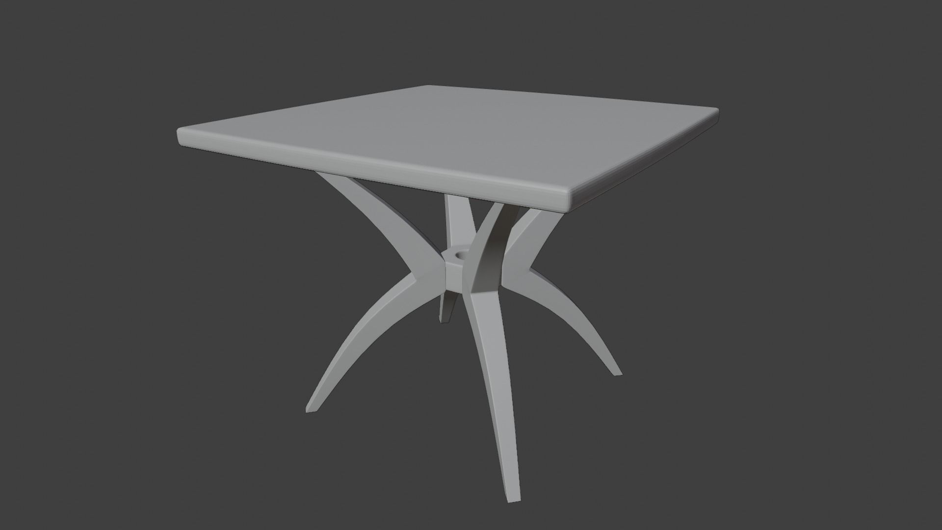 Table 1 side with wooden legs Low-poly 3D model_3