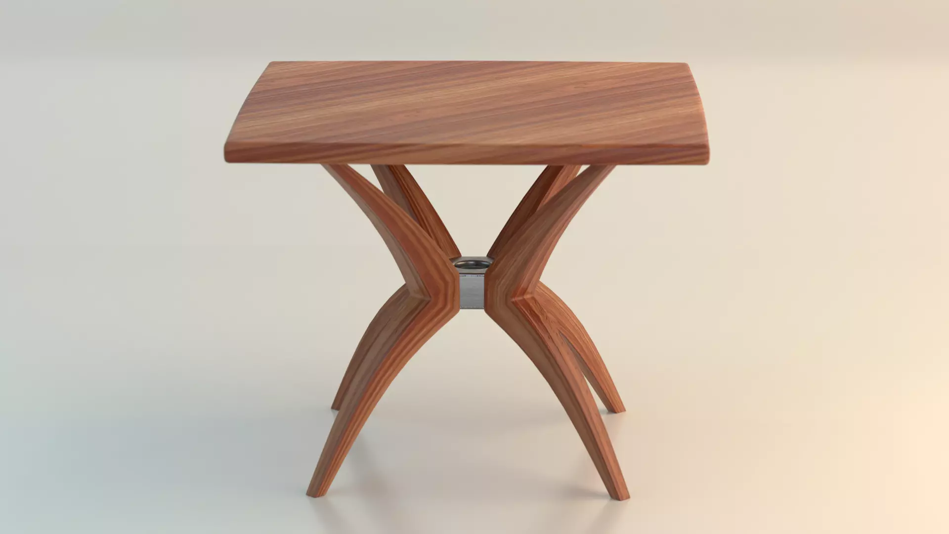 Table 1 side with wooden legs Low-poly 3D model_0