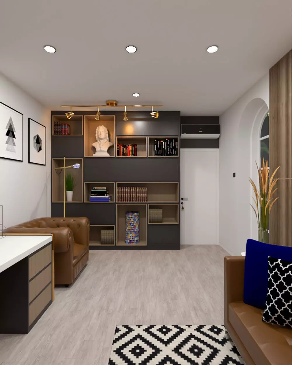 Scandinavian Small Office Home Office 3D Model Ready to Render 3D model