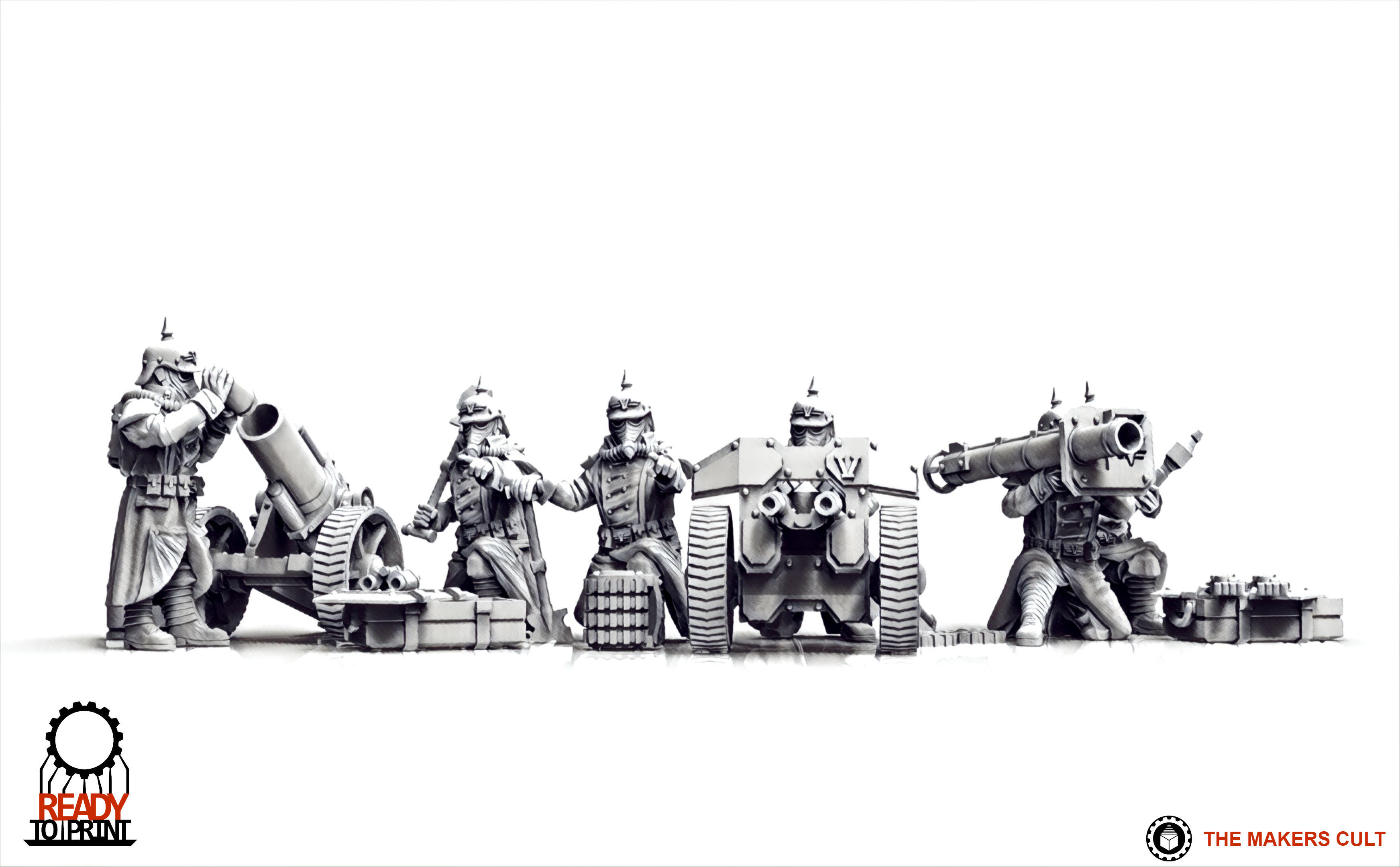 Valour Korps - Heavy Weapon Teams Set 2 3D print model_0