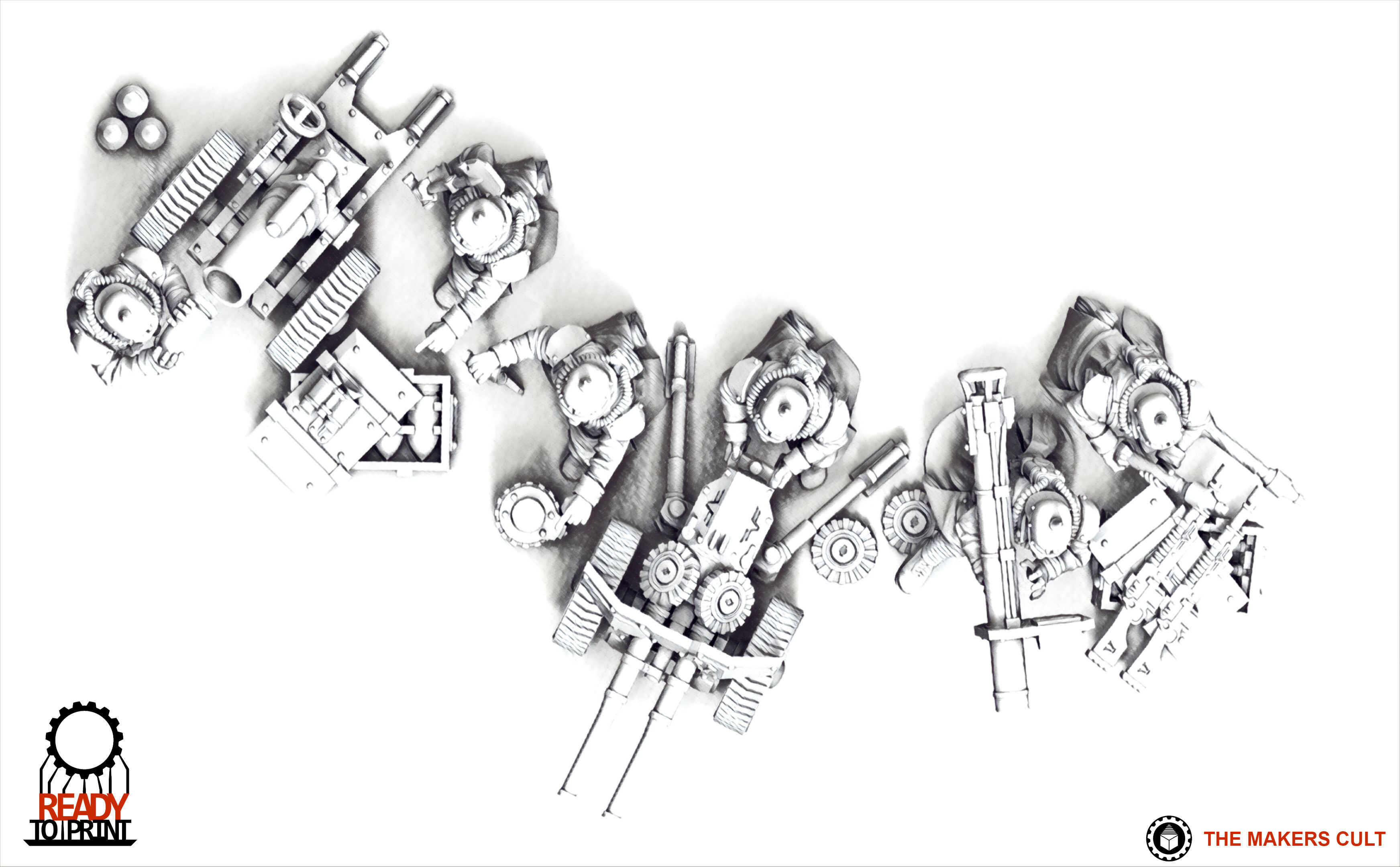 Valour Korps - Heavy Weapon Teams Set 2 3D print model_7