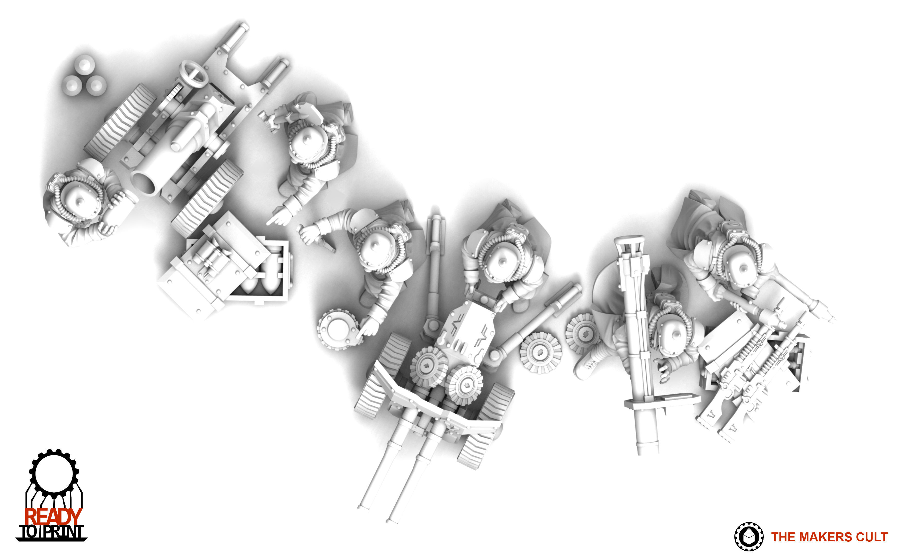 Valour Korps - Heavy Weapon Teams Set 2 3D print model_21