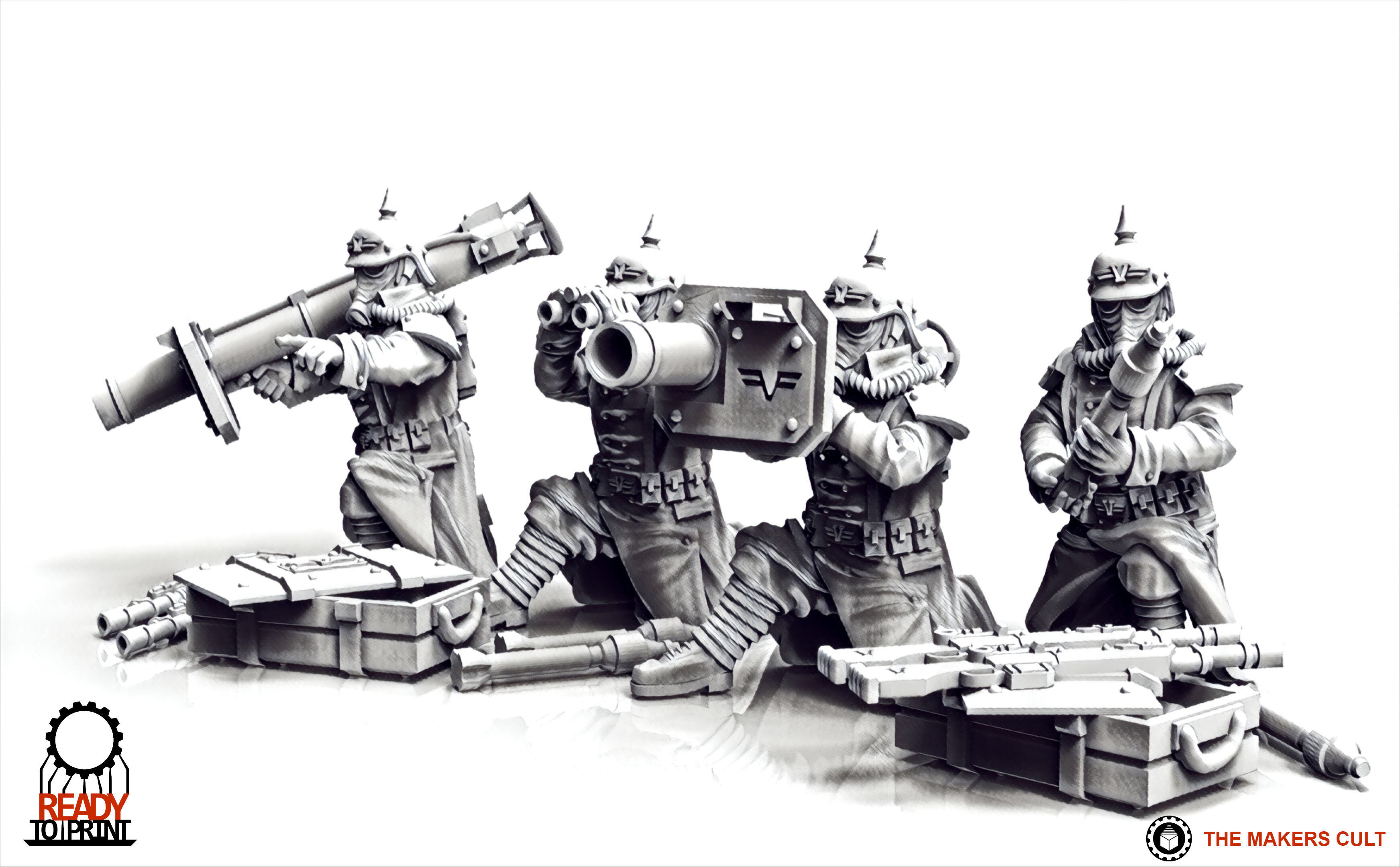 Valour Korps - Heavy Weapon Teams Set 2 3D print model_9