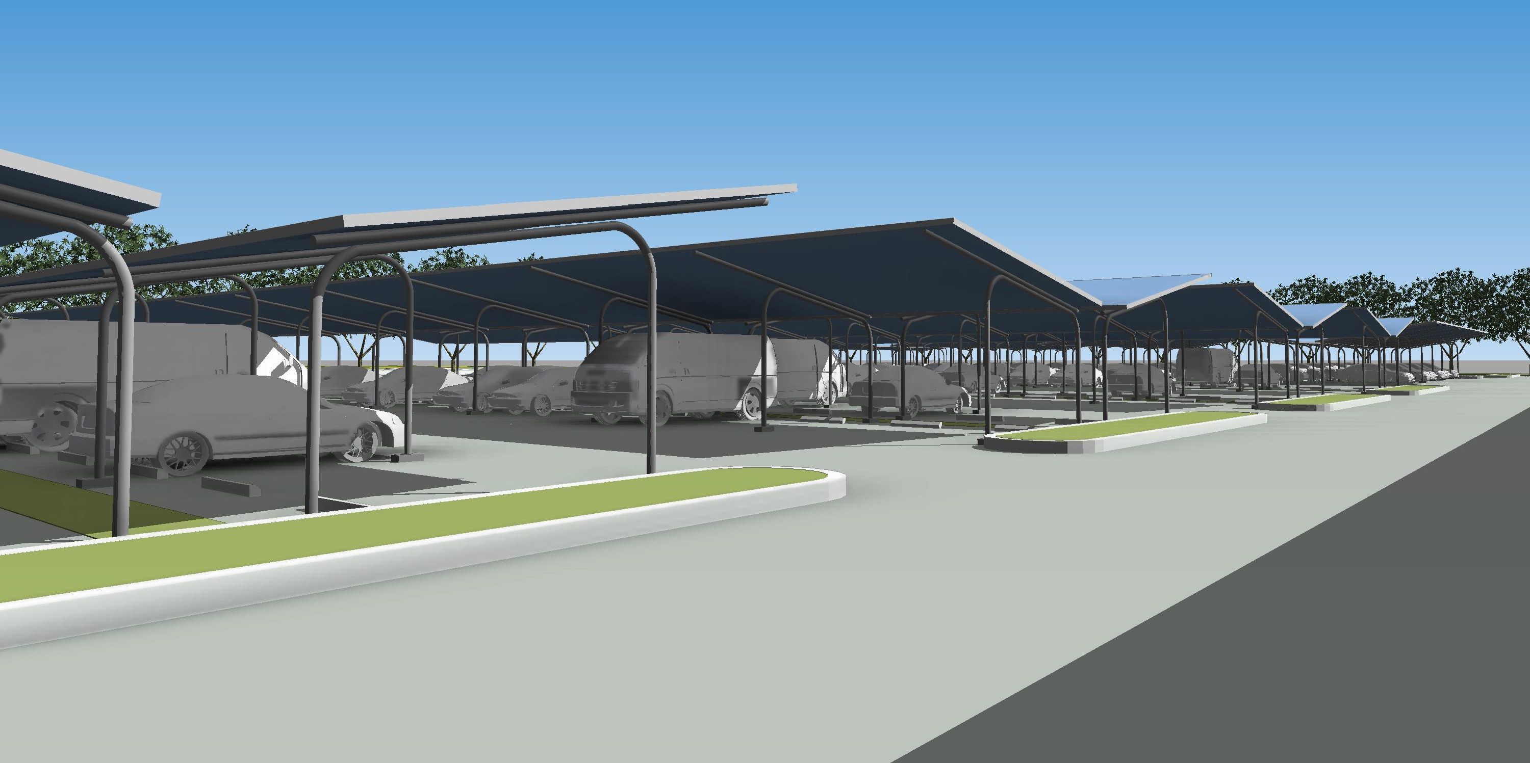 Solar carport 3D model_1