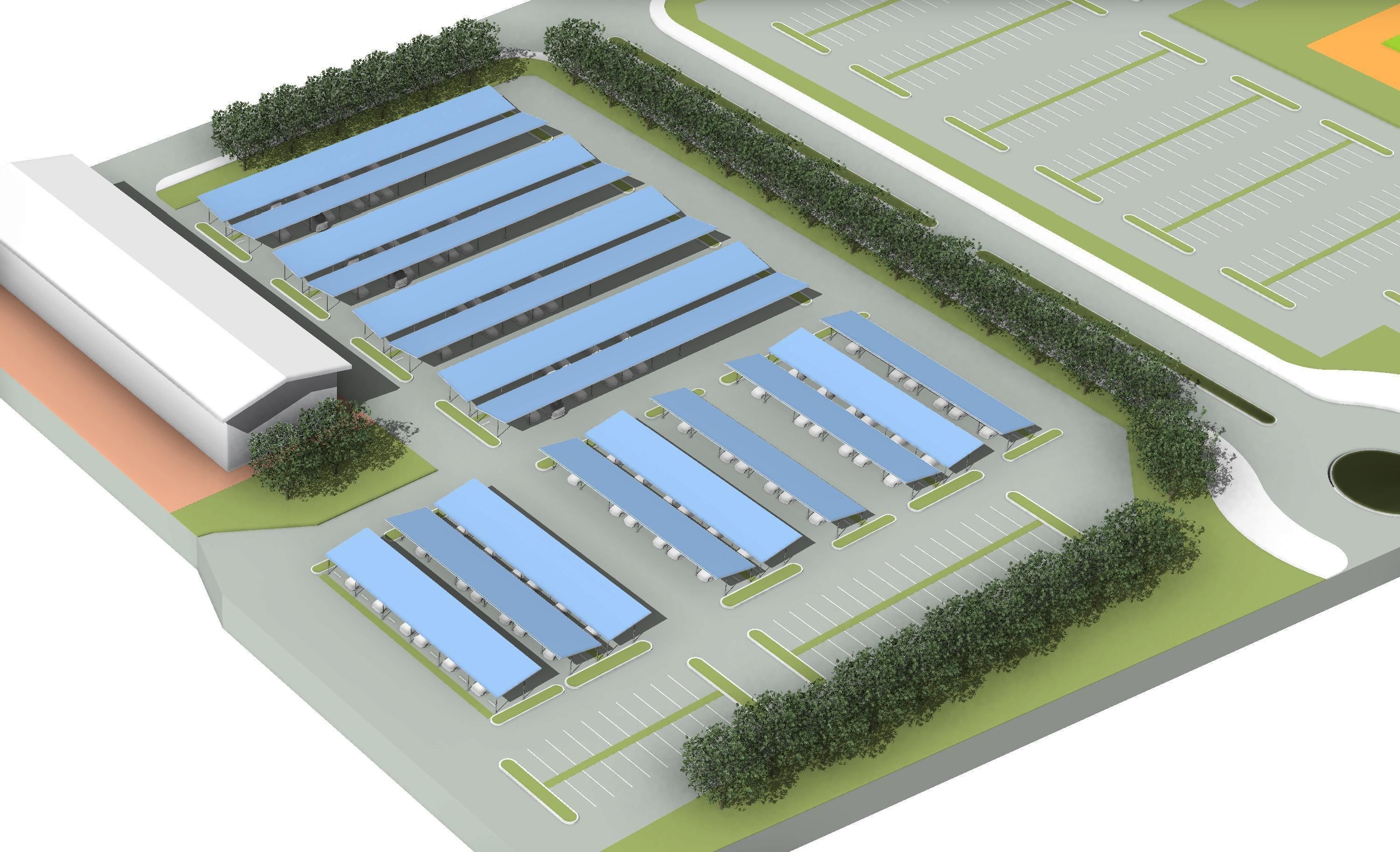 Solar carport 3D model_2