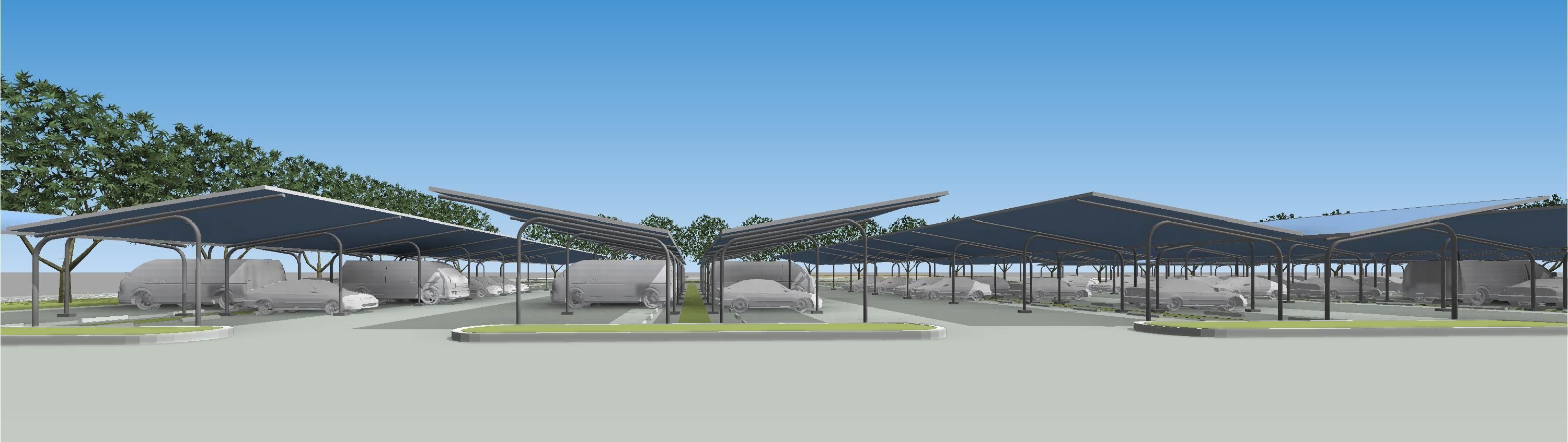 Solar carport 3D model_4