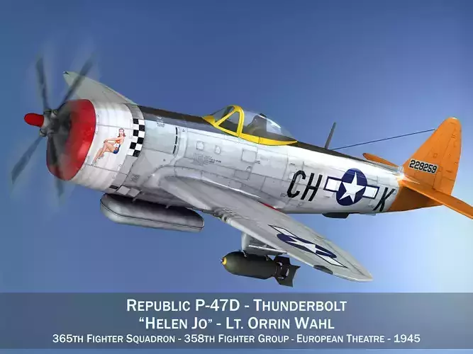 Republic P-47D Thunderbolt - Helen Jo 3D model
