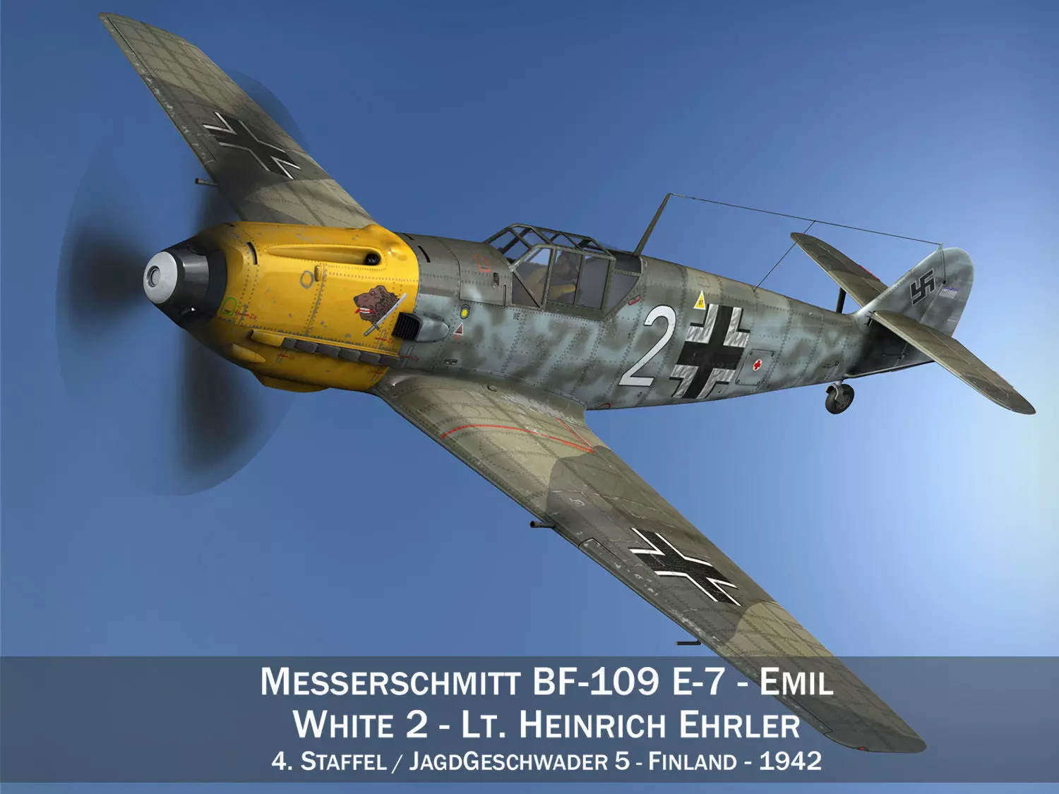 Messerschmitt - BF-109 E - White 2 - JG 5 3D model_0