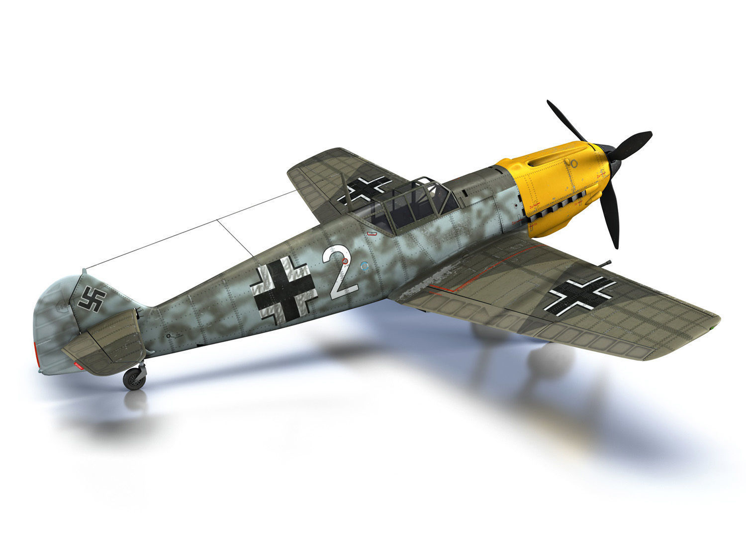 Messerschmitt - BF-109 E - White 2 - JG 5 3D model_16