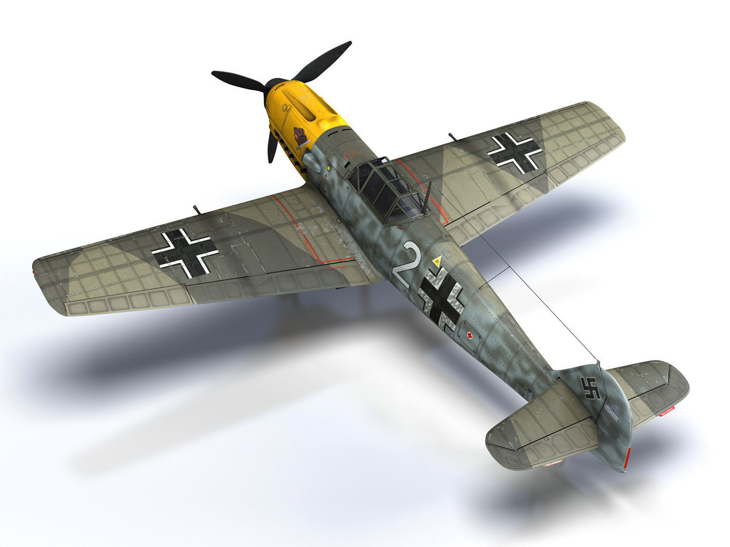 Messerschmitt - BF-109 E - White 2 - JG 5 3D model_13
