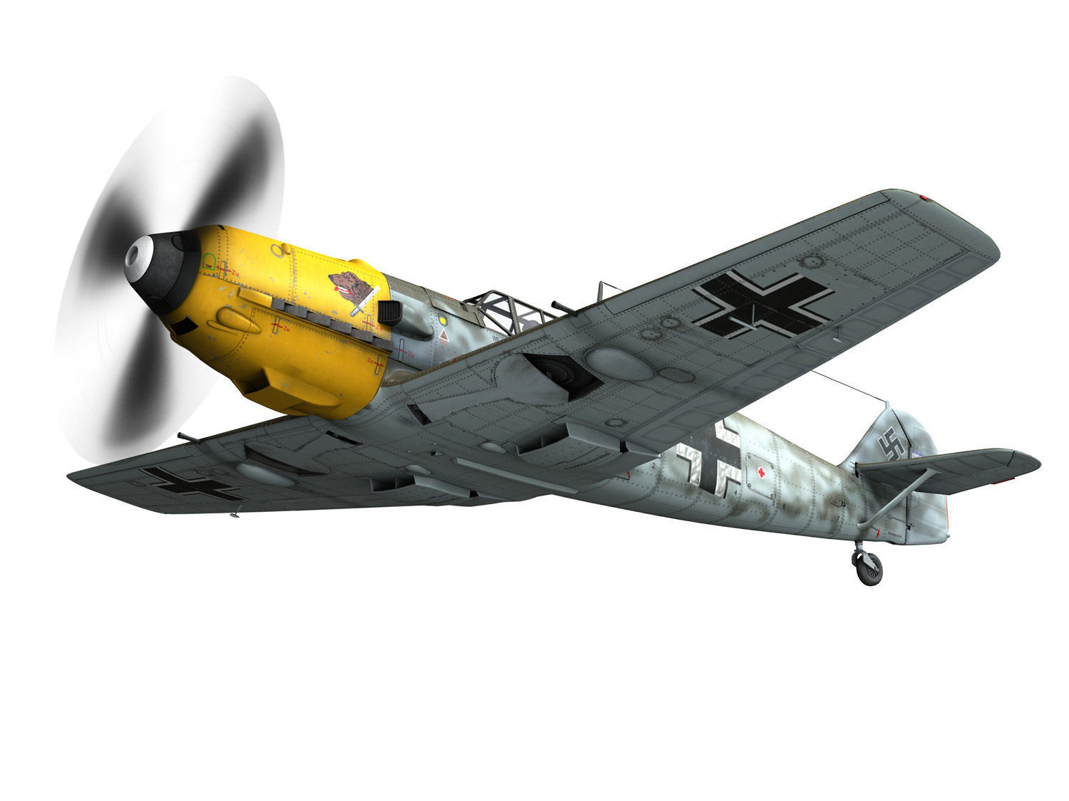 Messerschmitt - BF-109 E - White 2 - JG 5 3D model_3