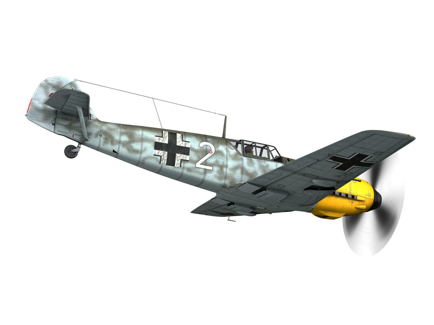 Messerschmitt - BF-109 E - White 2 - JG 5 3D model_5