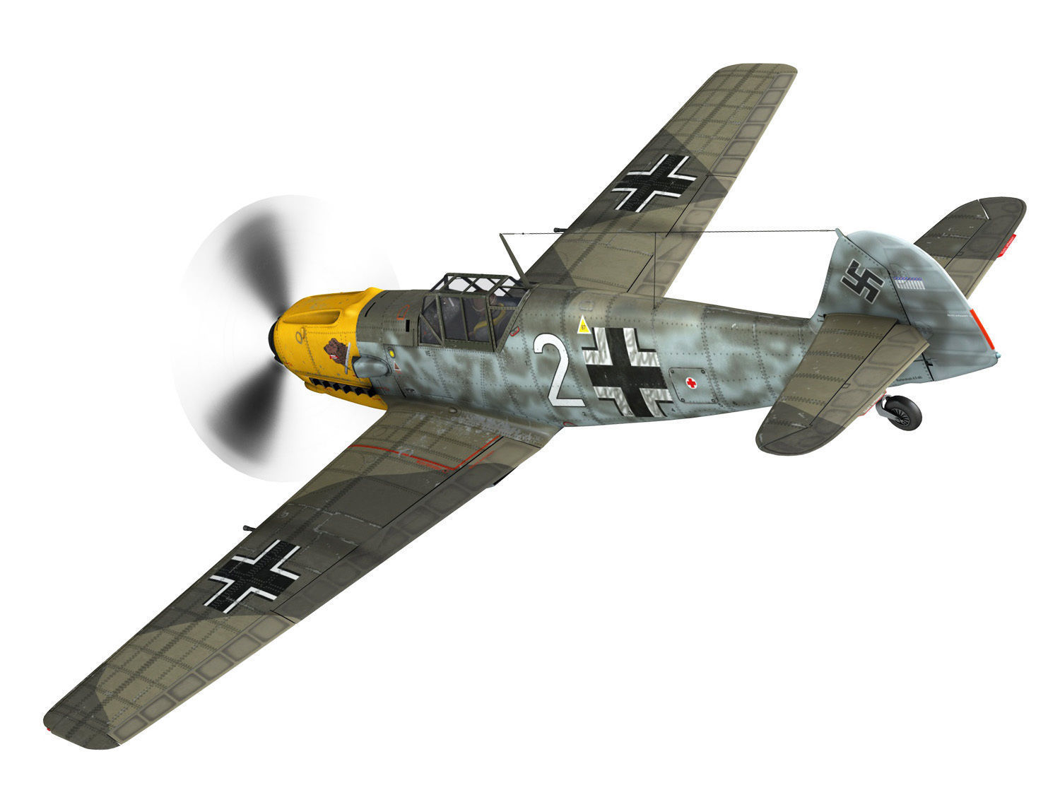 Messerschmitt - BF-109 E - White 2 - JG 5 3D model_4