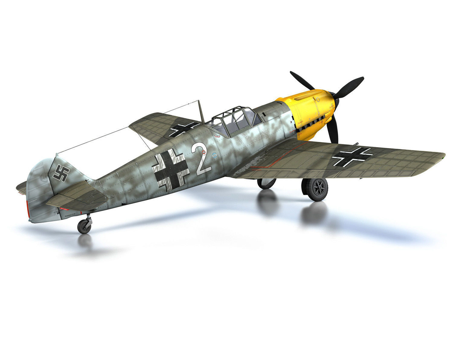 Messerschmitt - BF-109 E - White 2 - JG 5 3D model_15