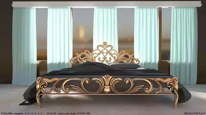 bed and wall set 