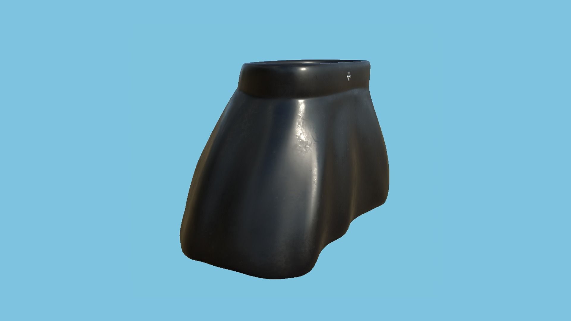 Black Gothic Skirt - Female Character Fashion Design Low-poly 3D model_2