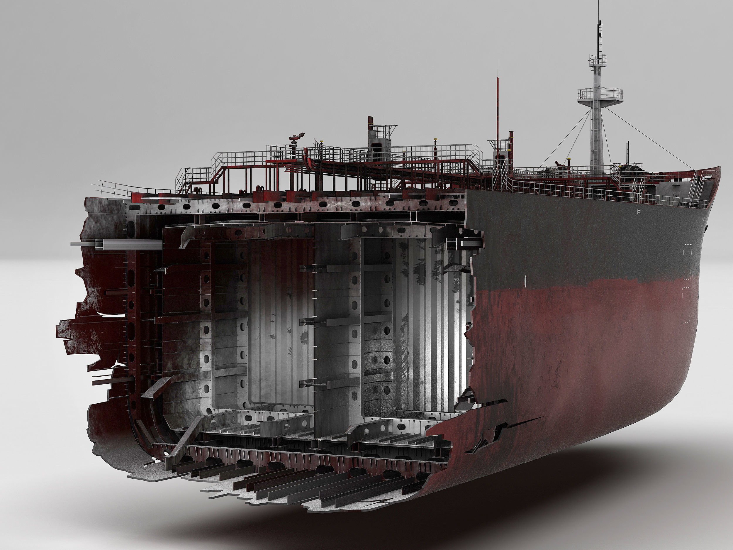 Shipwreck  broken tanker 3D model_13