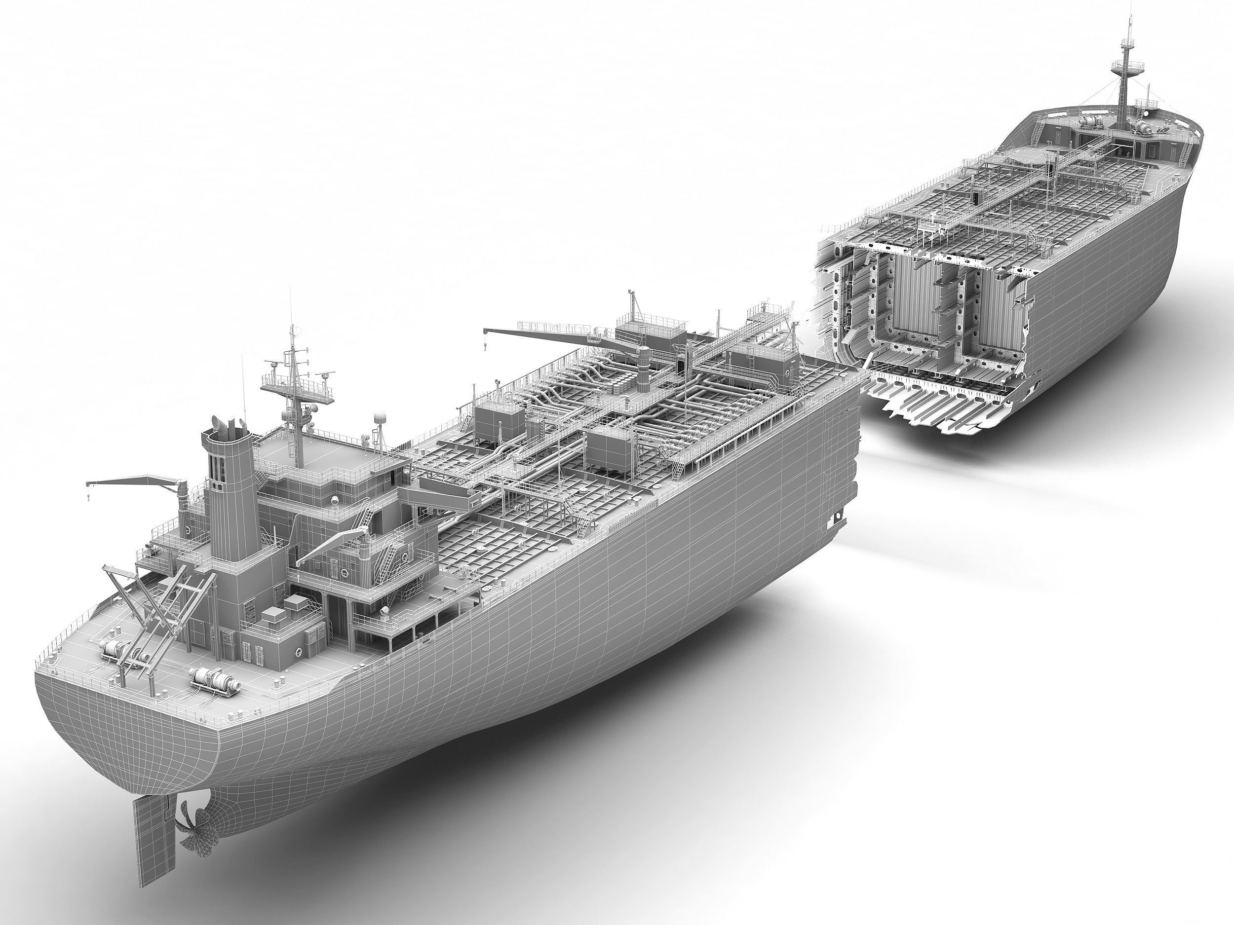 Shipwreck  broken tanker 3D model_6