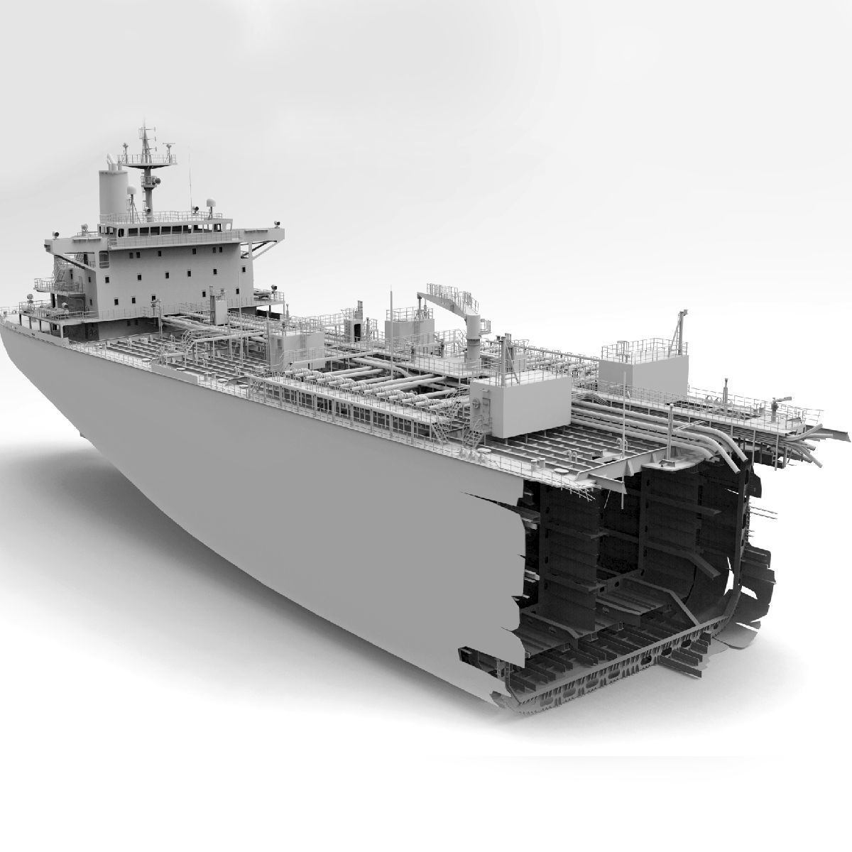 Shipwreck  broken tanker 3D model_3