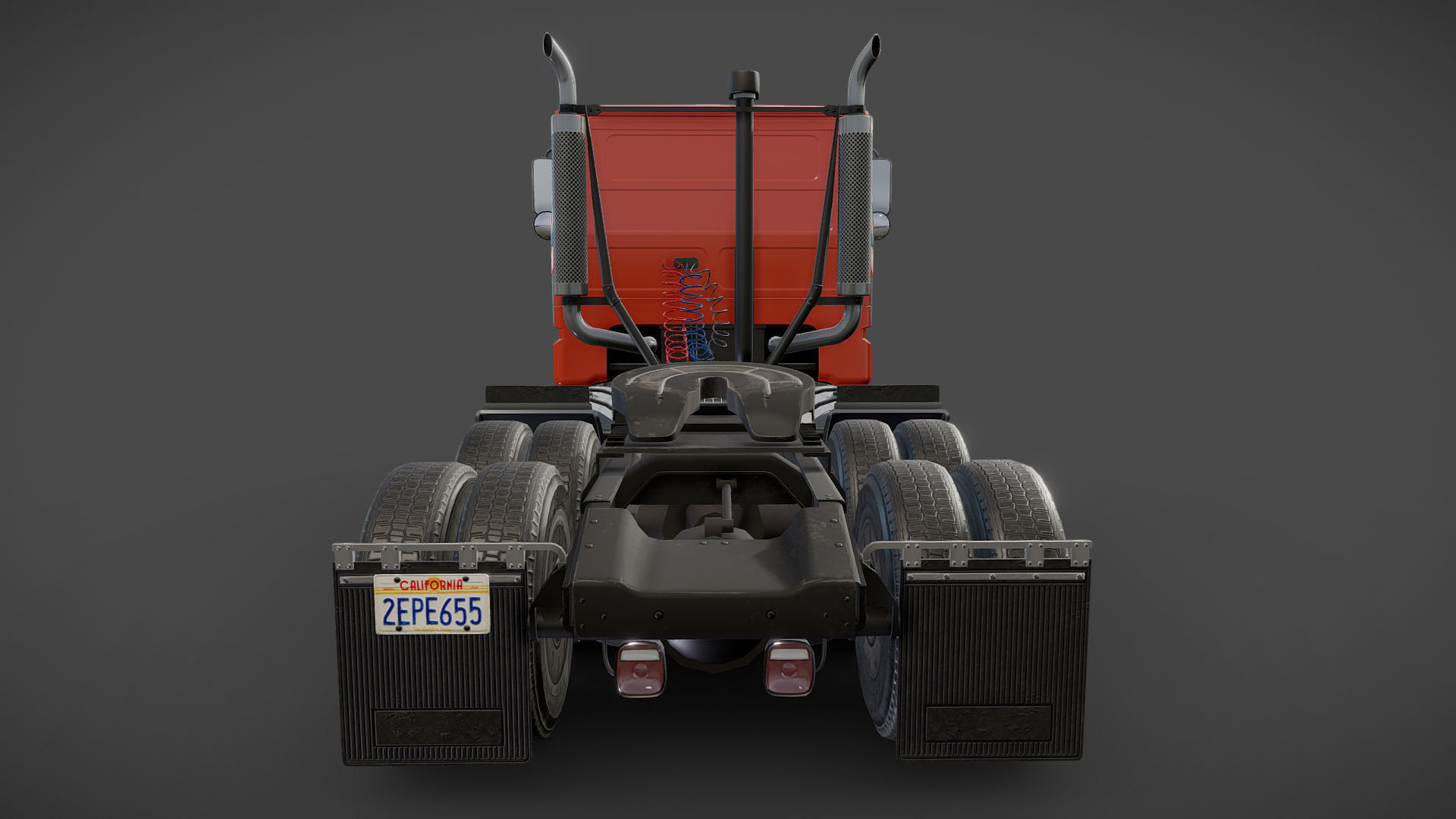 American generic cabover semitruck Low-poly 3D model_29