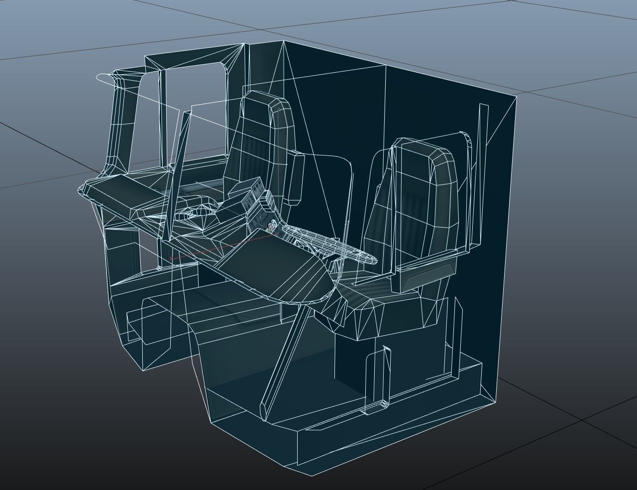 American generic cabover semitruck Low-poly 3D model_43