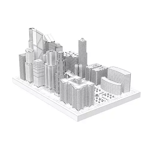 Neon City low-poly Low-poly 3D model 7