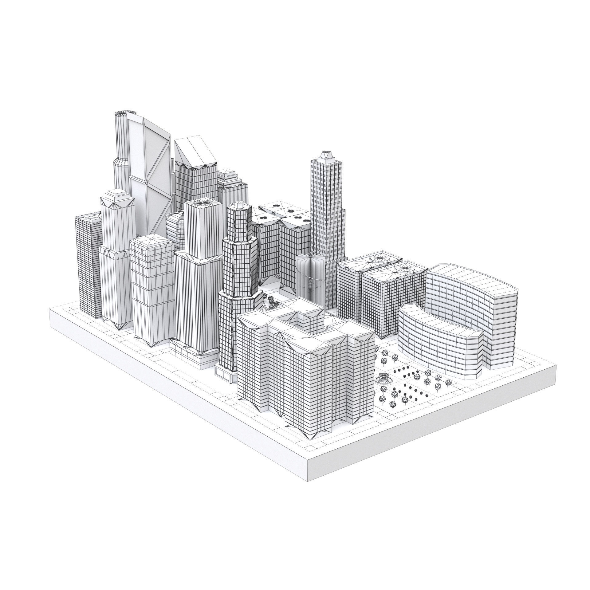 Neon City low-poly Low-poly 3D model_6