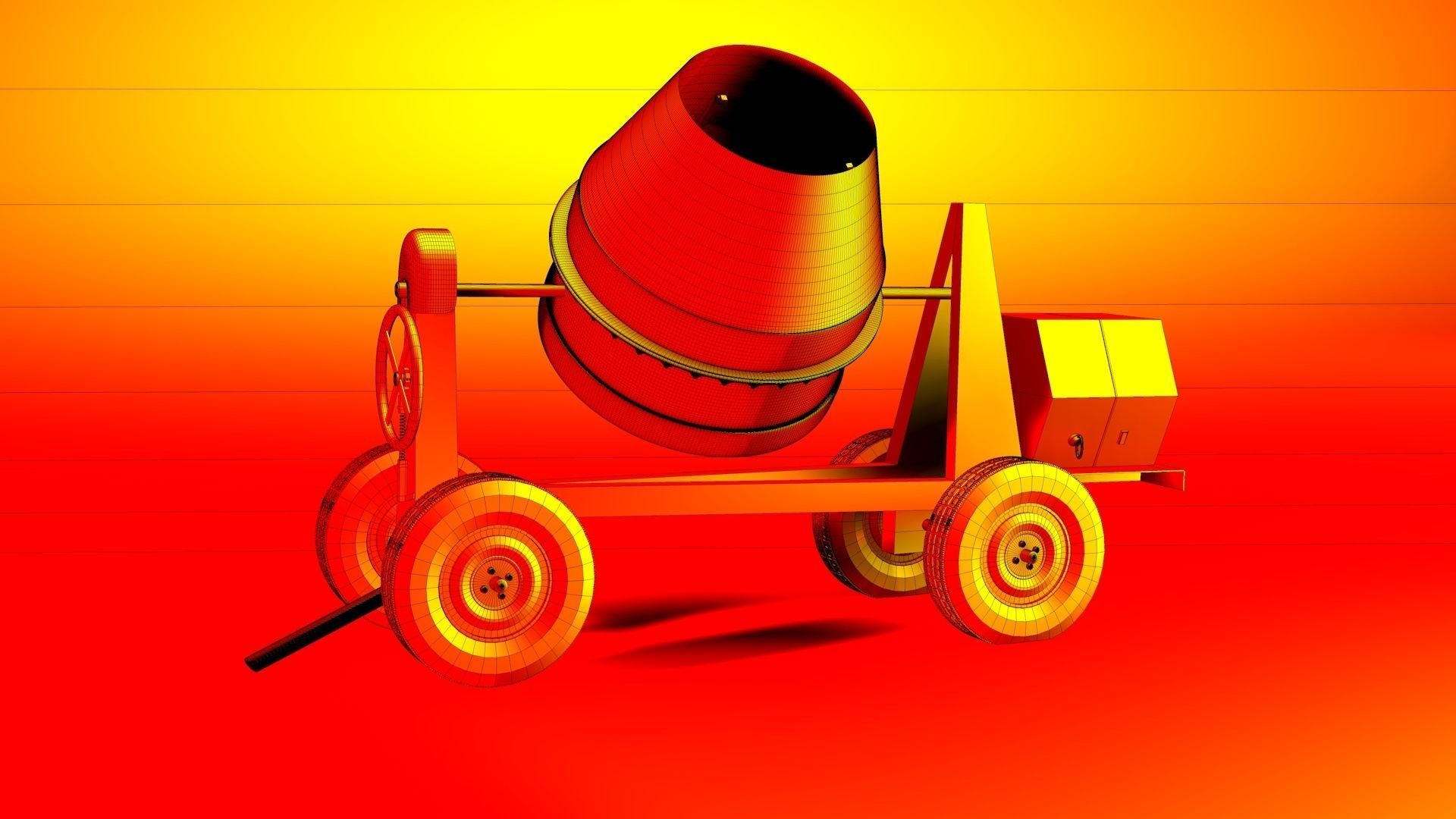 Cement Mixer 3D model_3