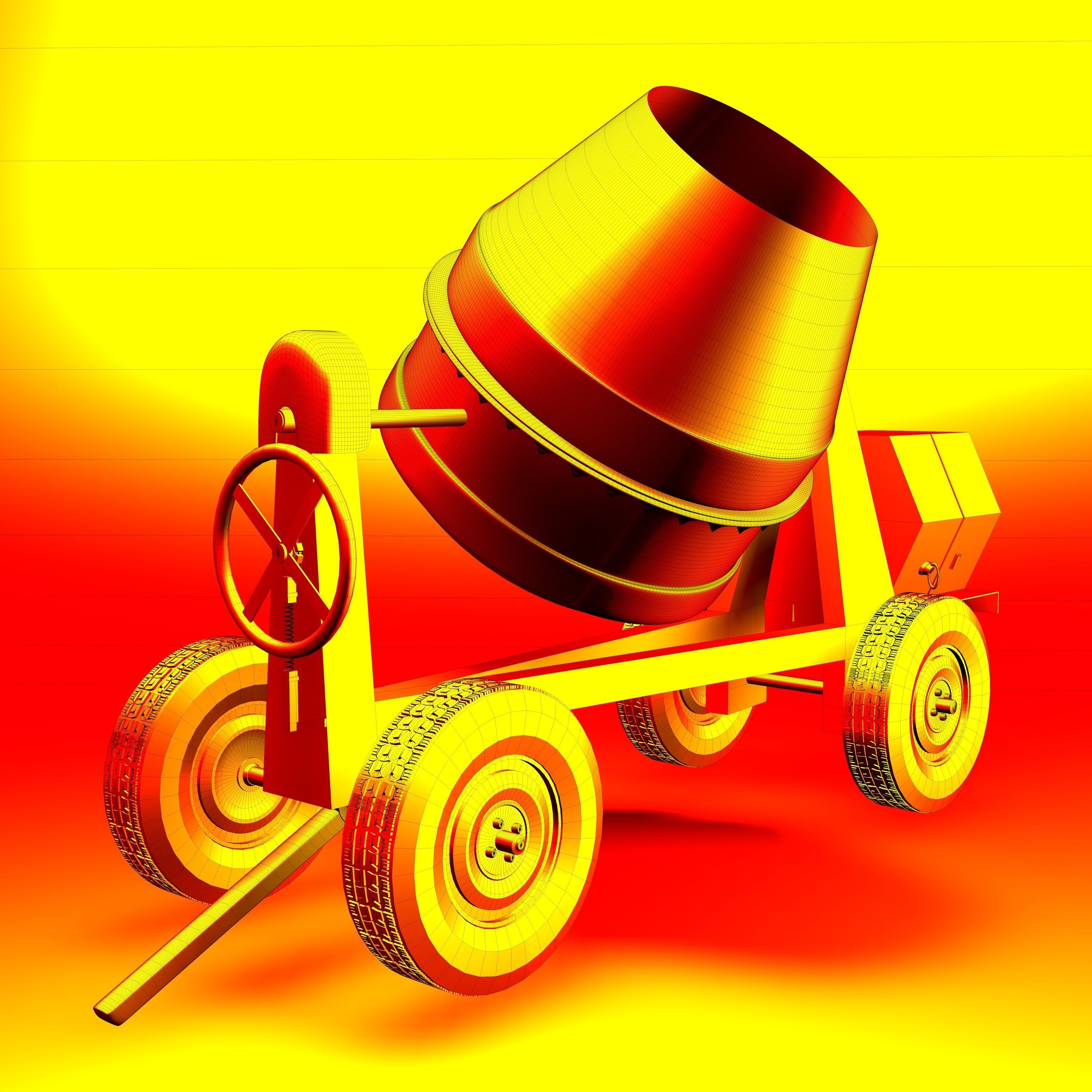 Cement Mixer 3D model_1