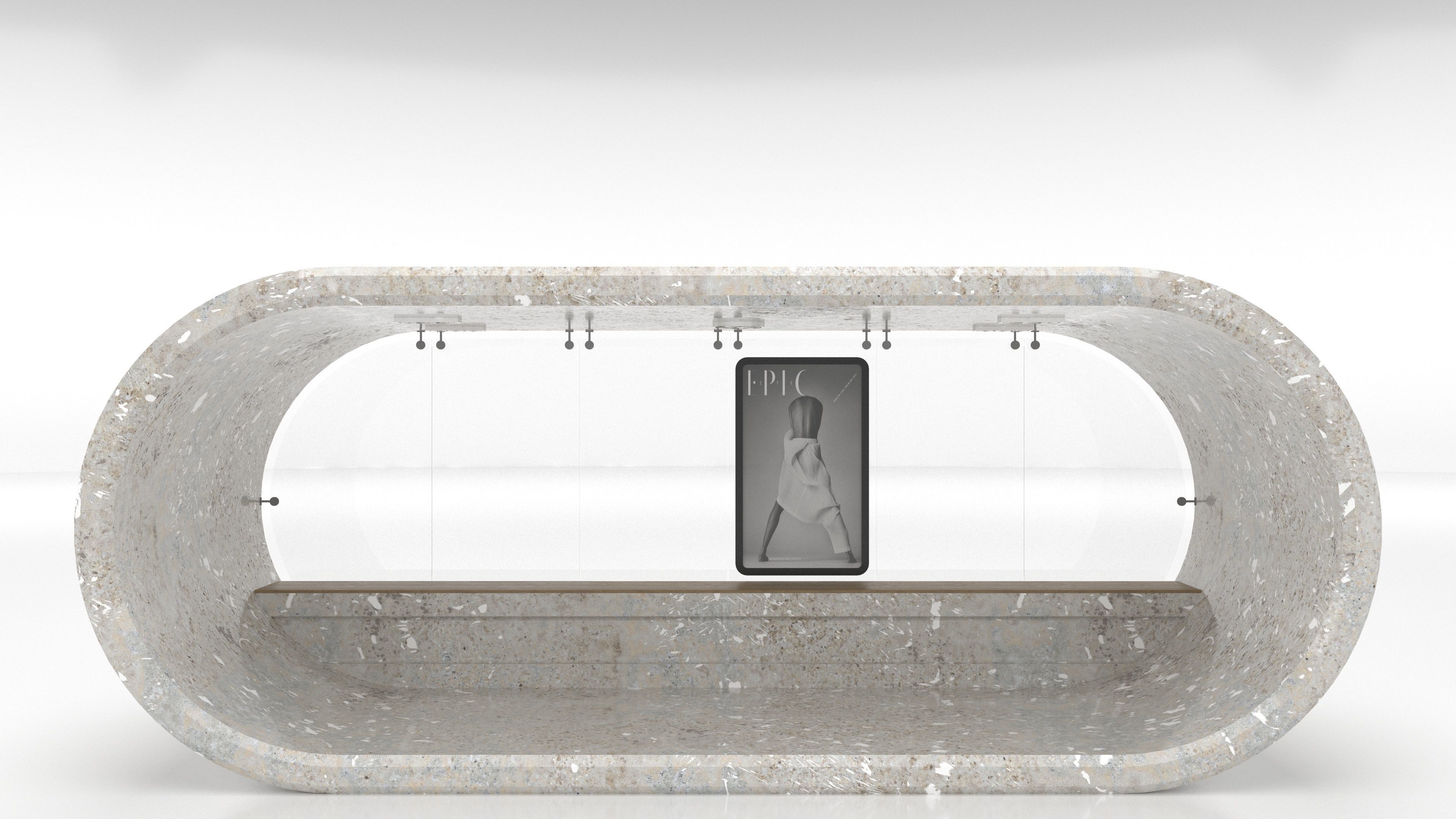 Oval buustop 3D model_2