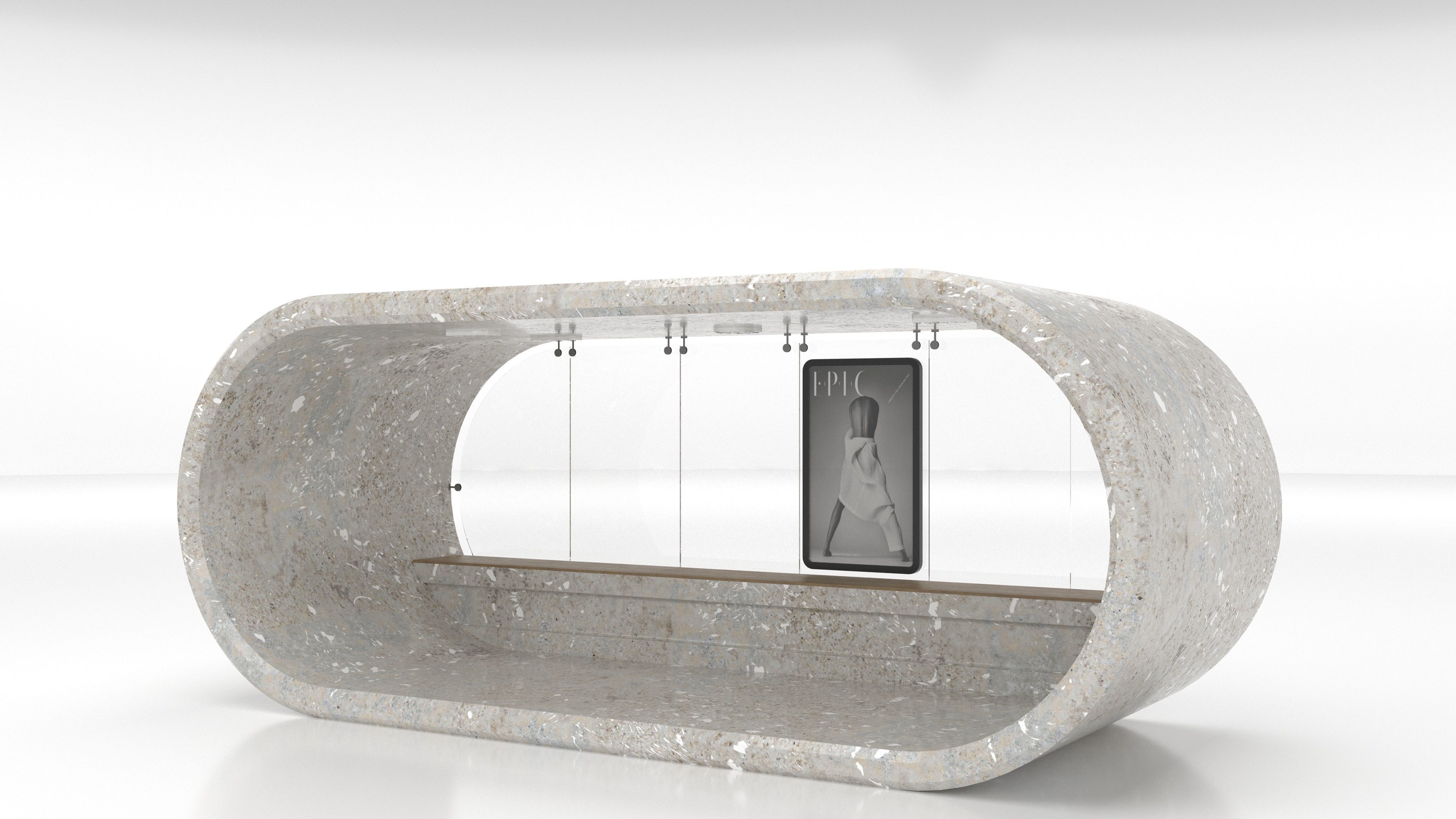 Oval buustop 3D model_1