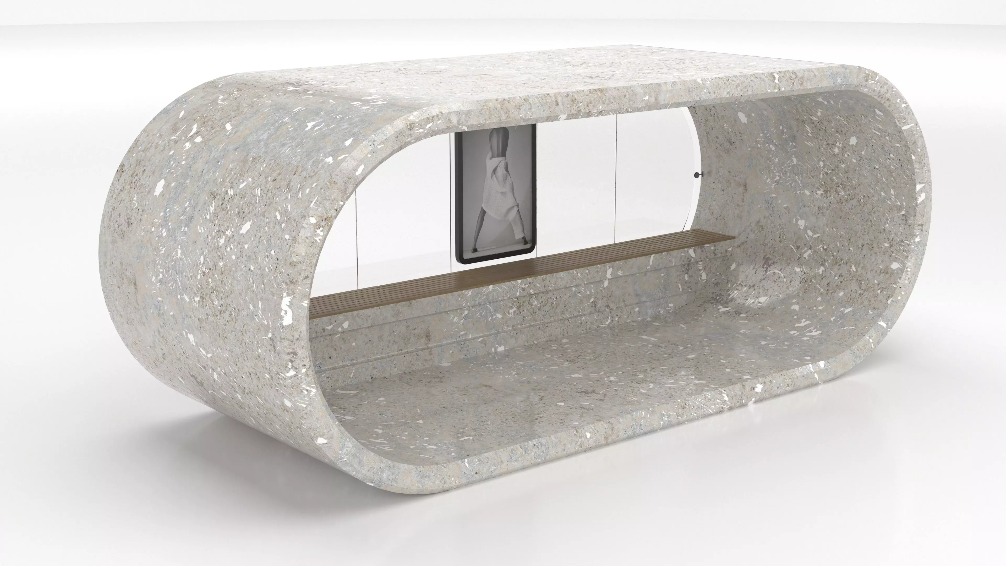 Oval buustop 3D model_0