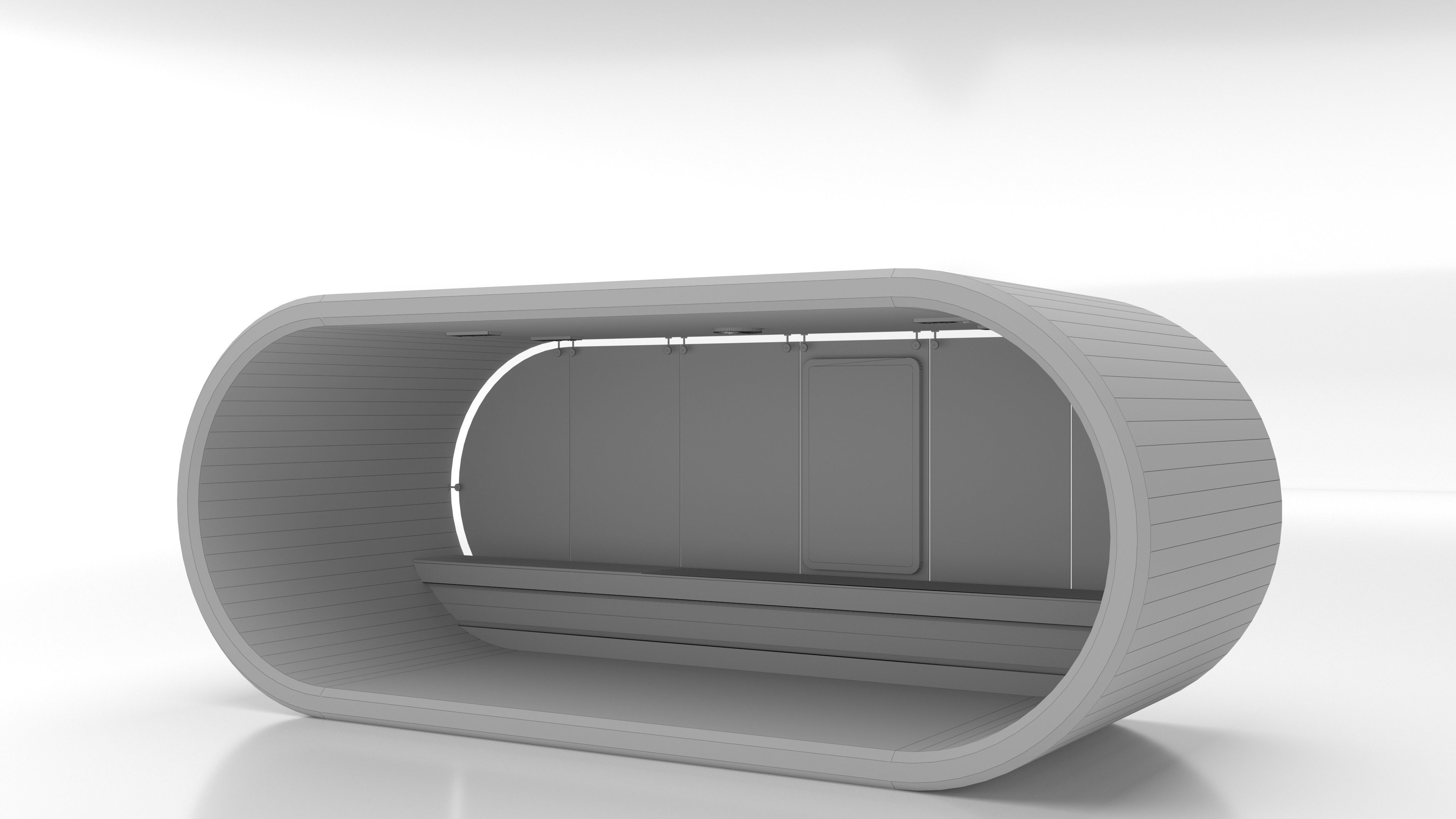 Oval buustop 3D model_7