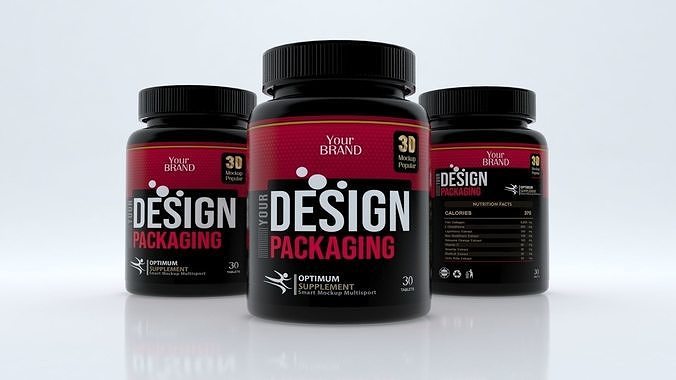 Jar Supplement -Sport - Medical Low-poly 3D model