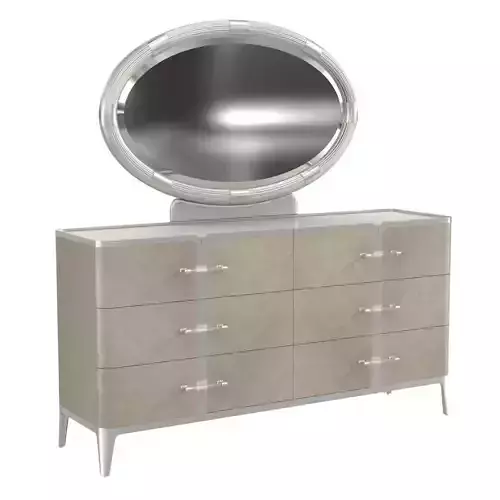 Michael Amini LANTERNA Storage Console Dresser  Mirror 3D model