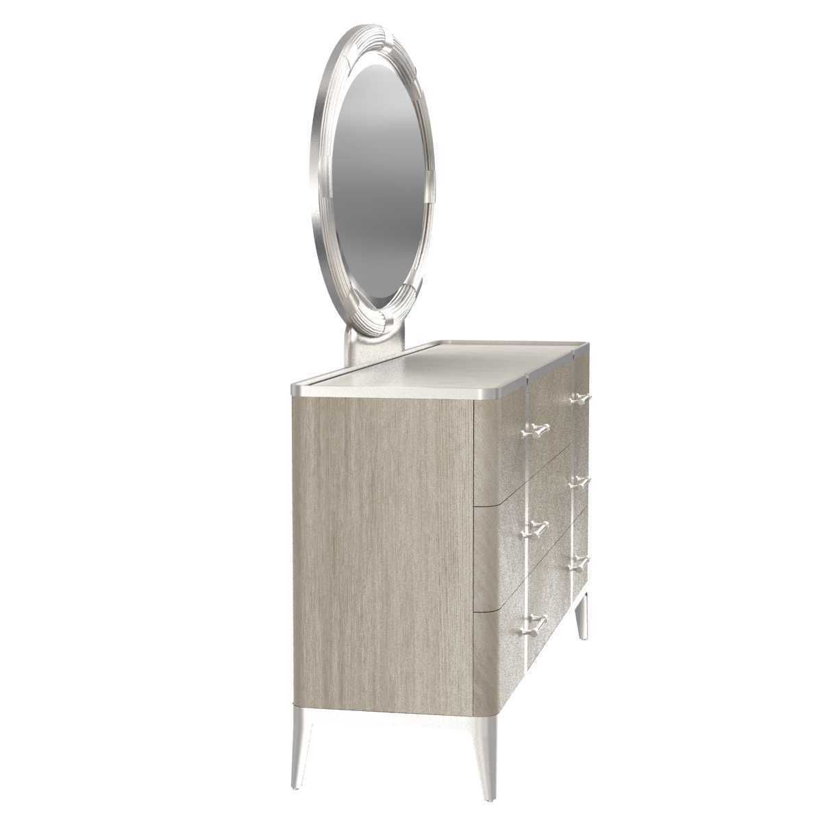 Michael Amini LANTERNA Storage Console Dresser  Mirror 3D model_2