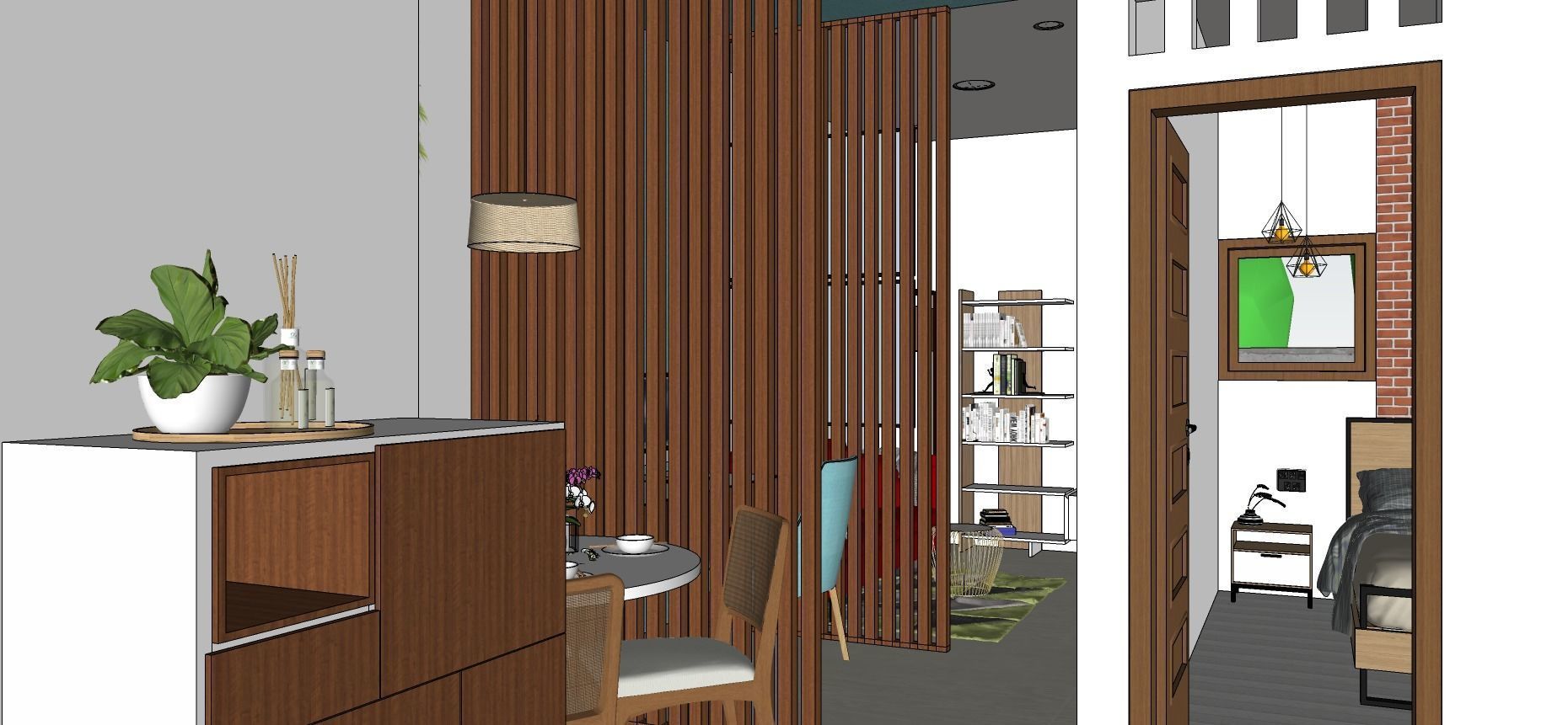 Interior and Exterior Small 5 Meters House 3D Model 3D model_5