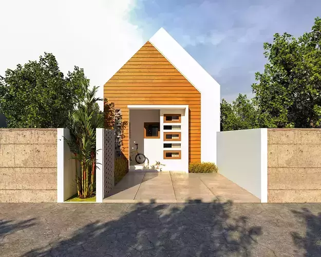 Interior and Exterior Small 5 Meters House 3D Model 3D model