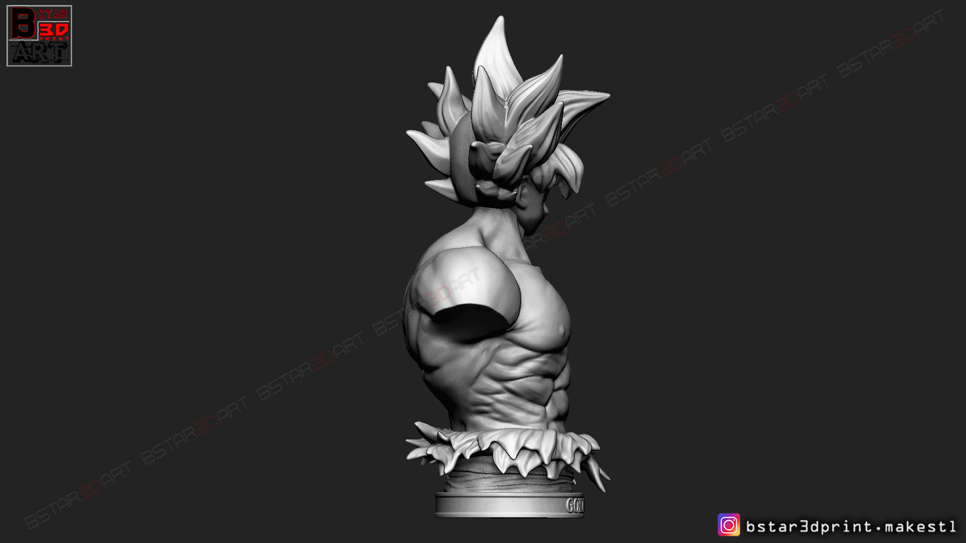 GOKU ultra instinct BUST - DRAGON BALL SUPER 3D print model_7
