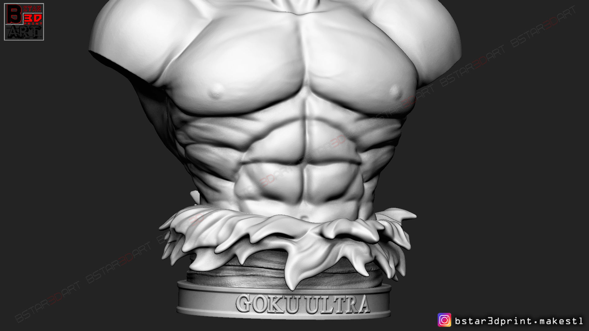 GOKU ultra instinct BUST - DRAGON BALL SUPER 3D print model_11