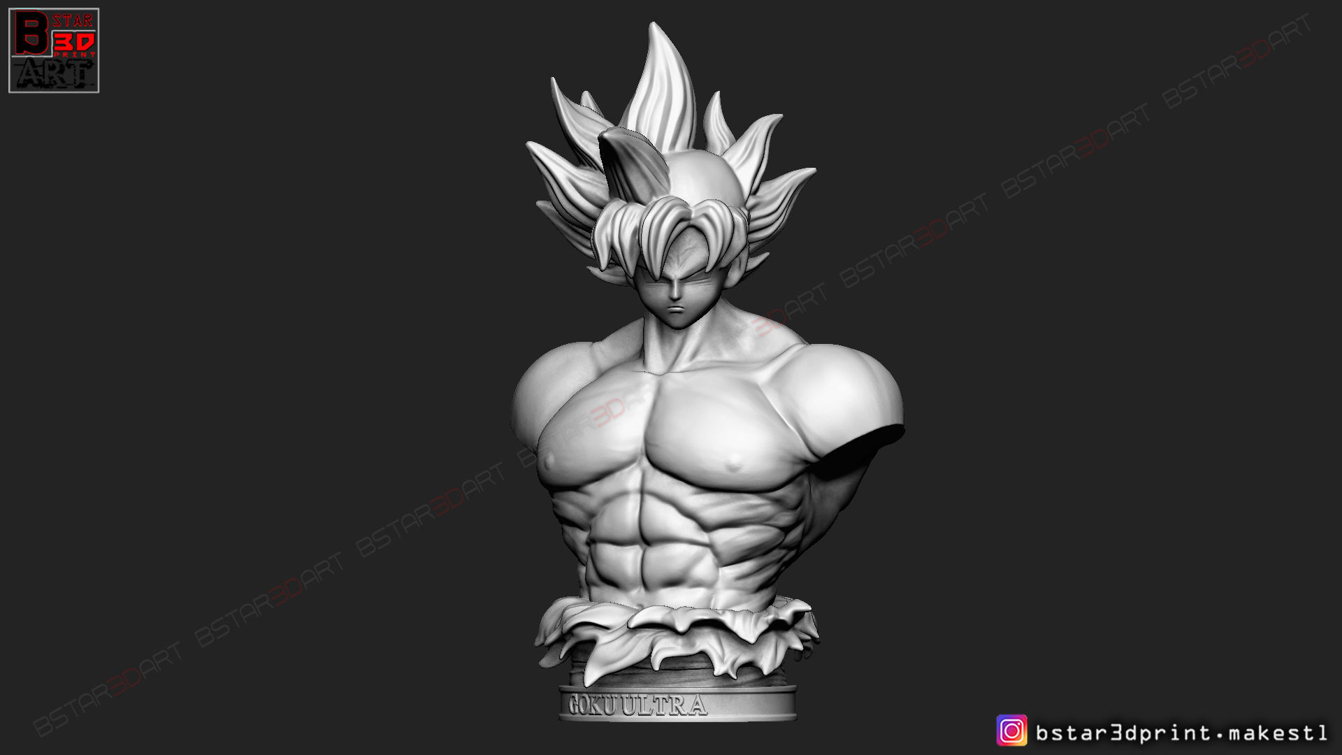 GOKU ultra instinct BUST - DRAGON BALL SUPER 3D print model_2