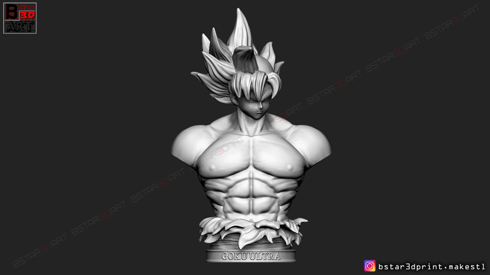 GOKU ultra instinct BUST - DRAGON BALL SUPER 3D print model_9