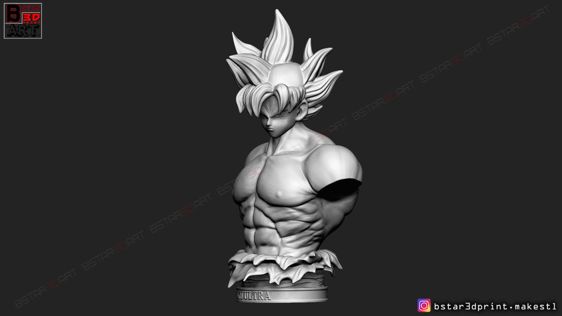 GOKU ultra instinct BUST - DRAGON BALL SUPER 3D print model_3