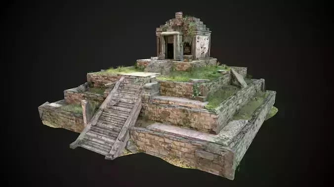 Aztec Maya Inca Tikal Pyramid Temple Low-poly 3D model