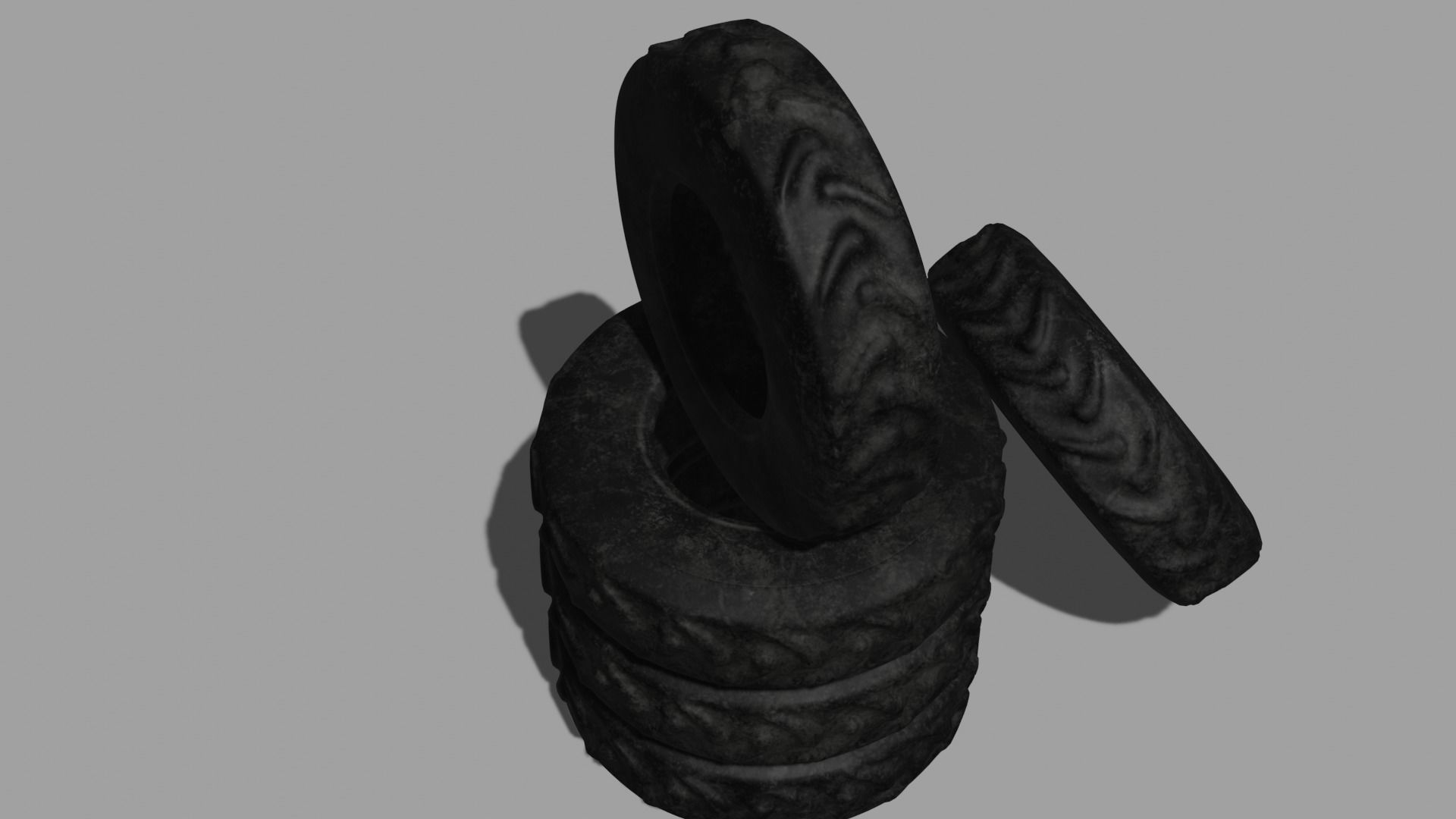 Garbage Tire Low-poly 3D model_6