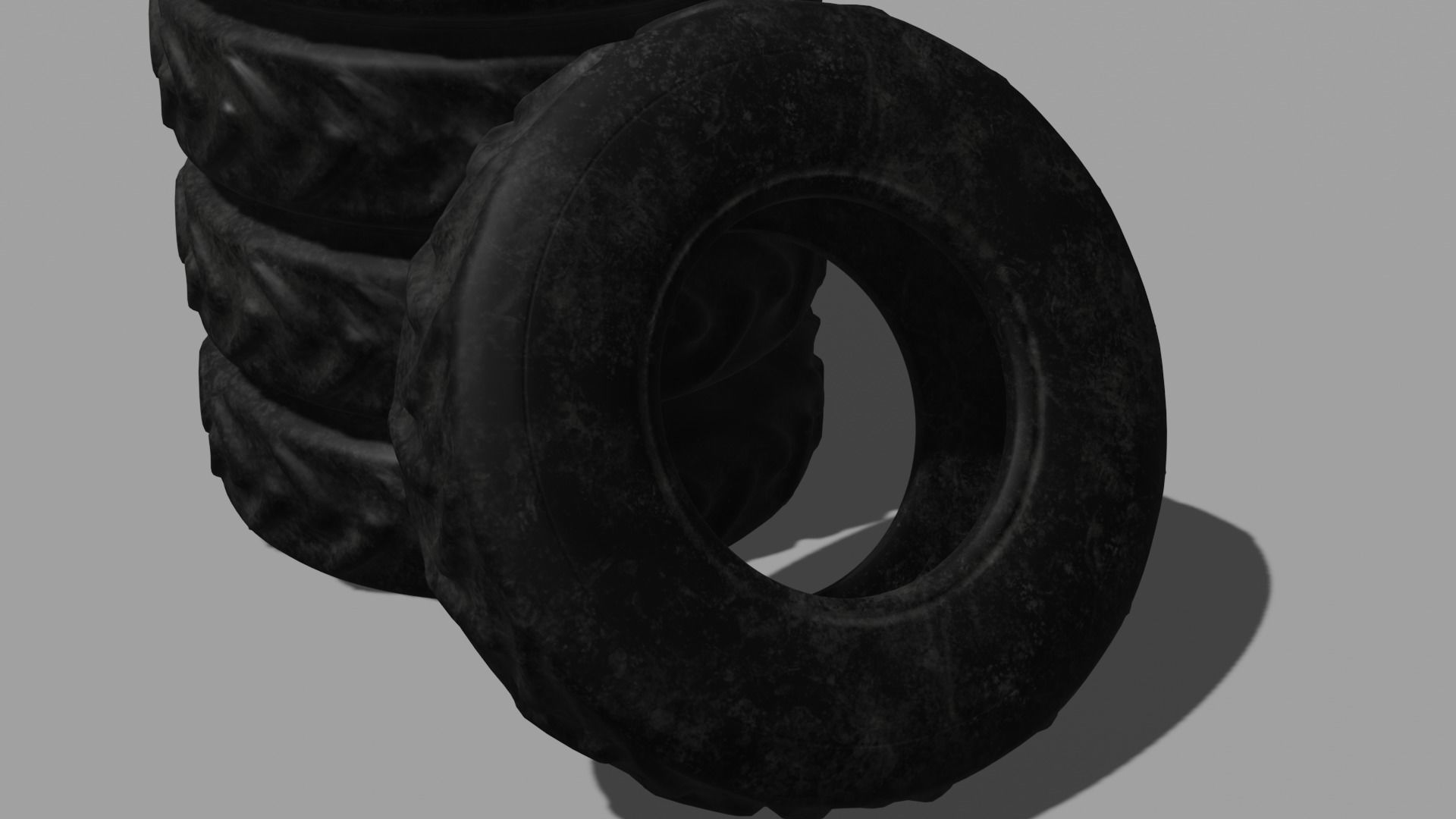 Garbage Tire Low-poly 3D model_3