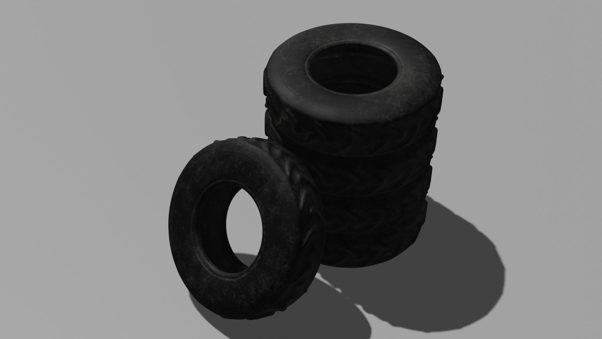 Garbage Tire Low-poly 3D model_4