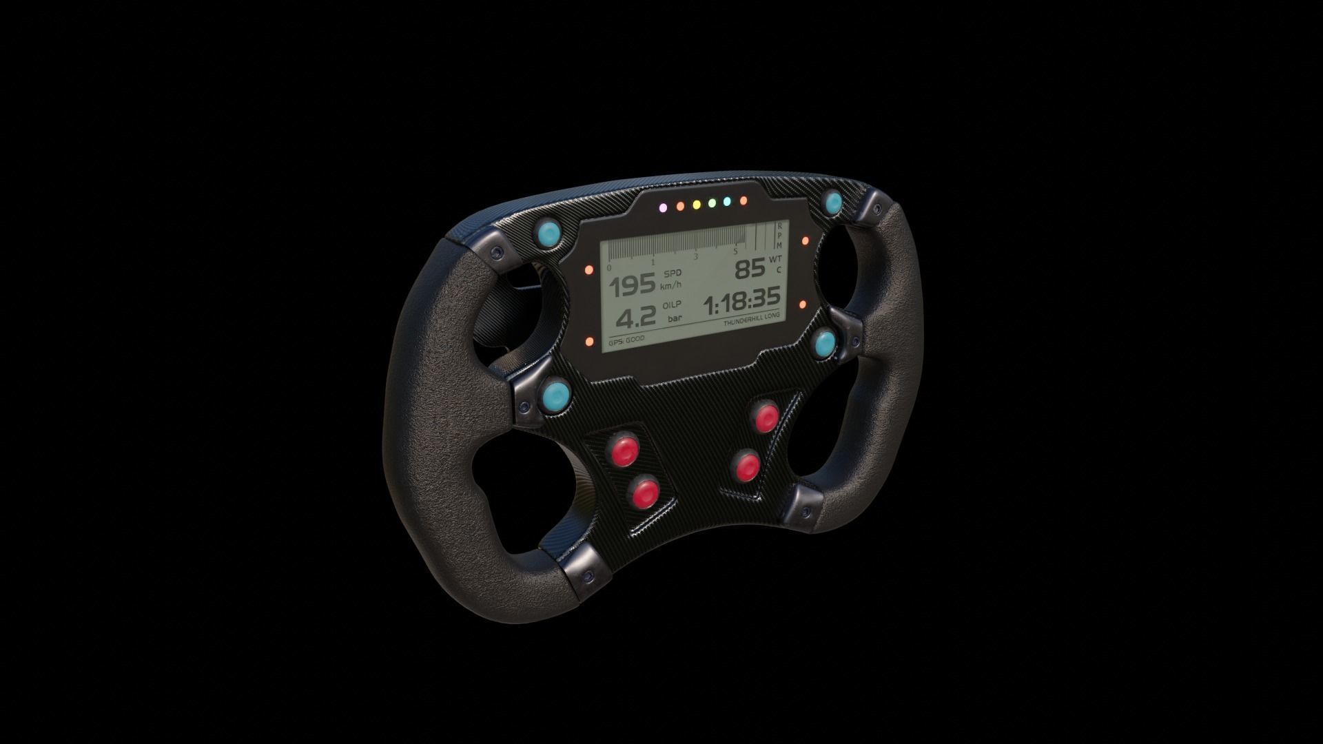 Formula steering wheel 3D model_16