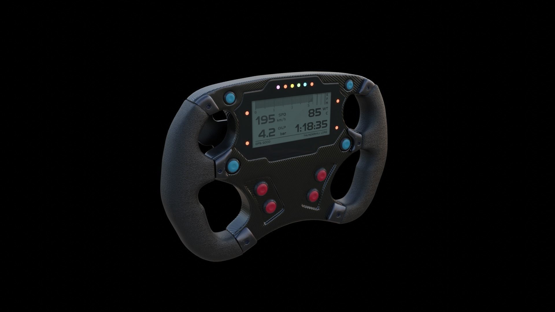 Formula steering wheel 3D model_17