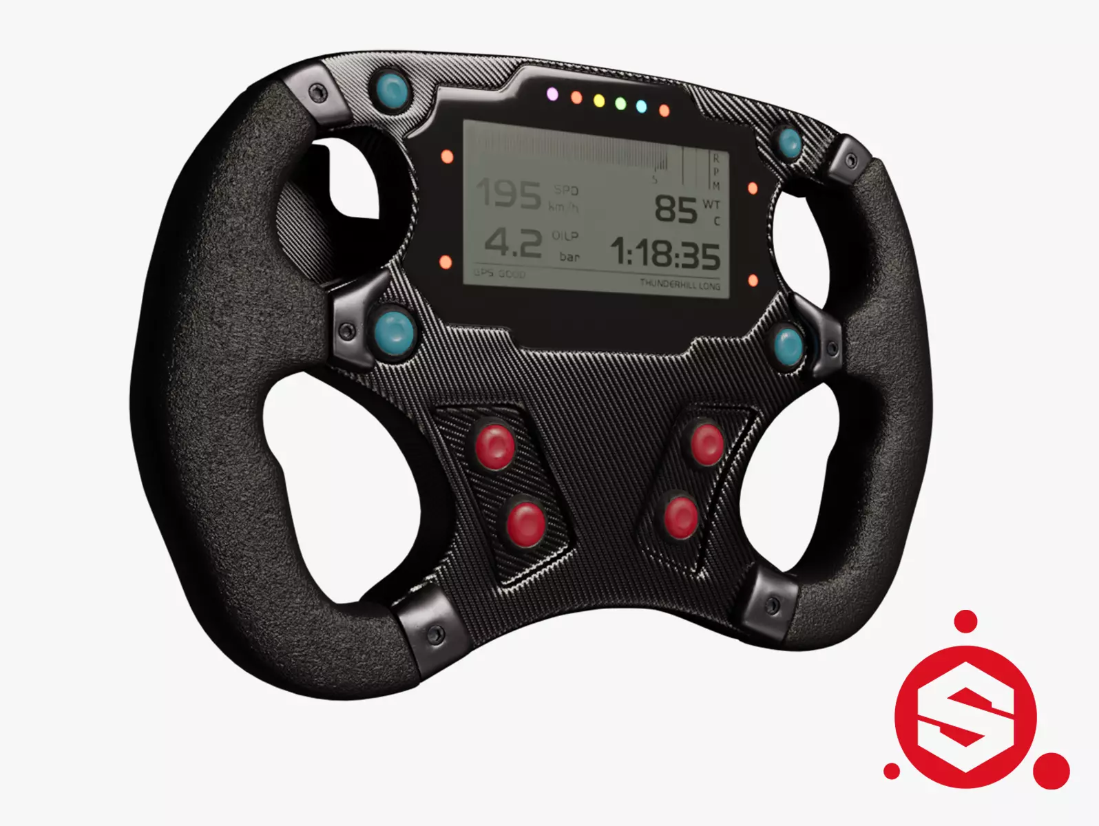 Formula steering wheel 3D model_0